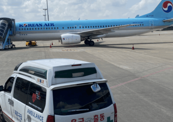 안동복주병원->제주요양병원 뇌출혈환자이송